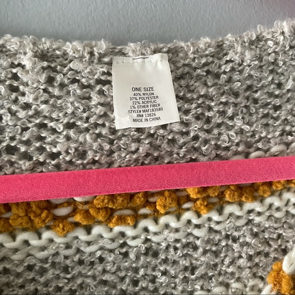 Francesca’s Striped Poncho Sweater OS - Picture 3 of 5